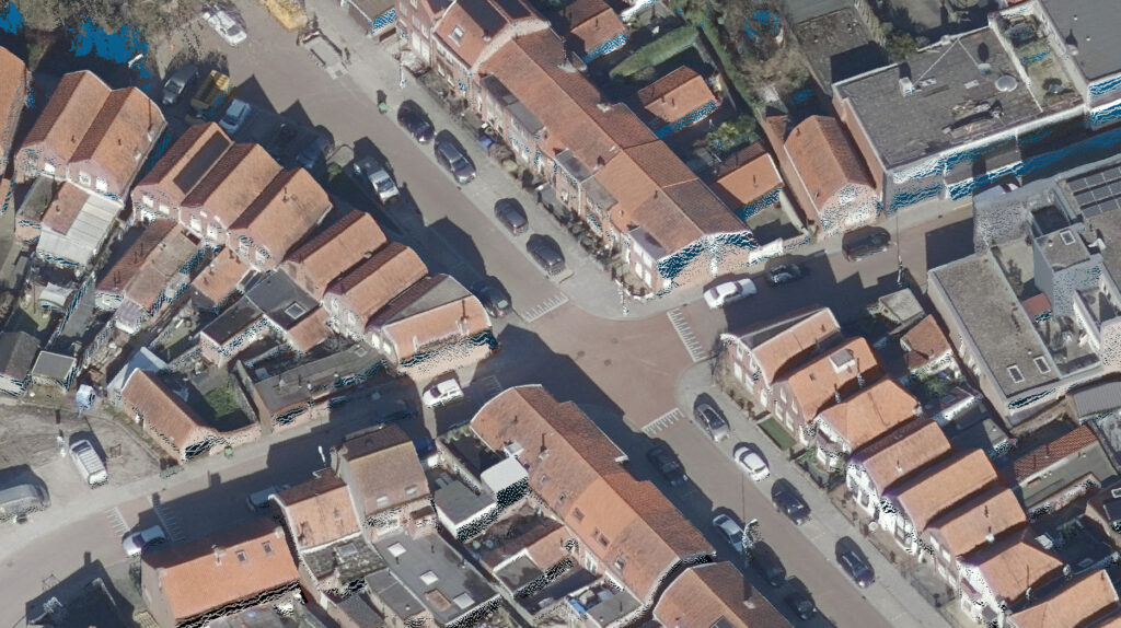 Puntenwolk uit luchtfoto
