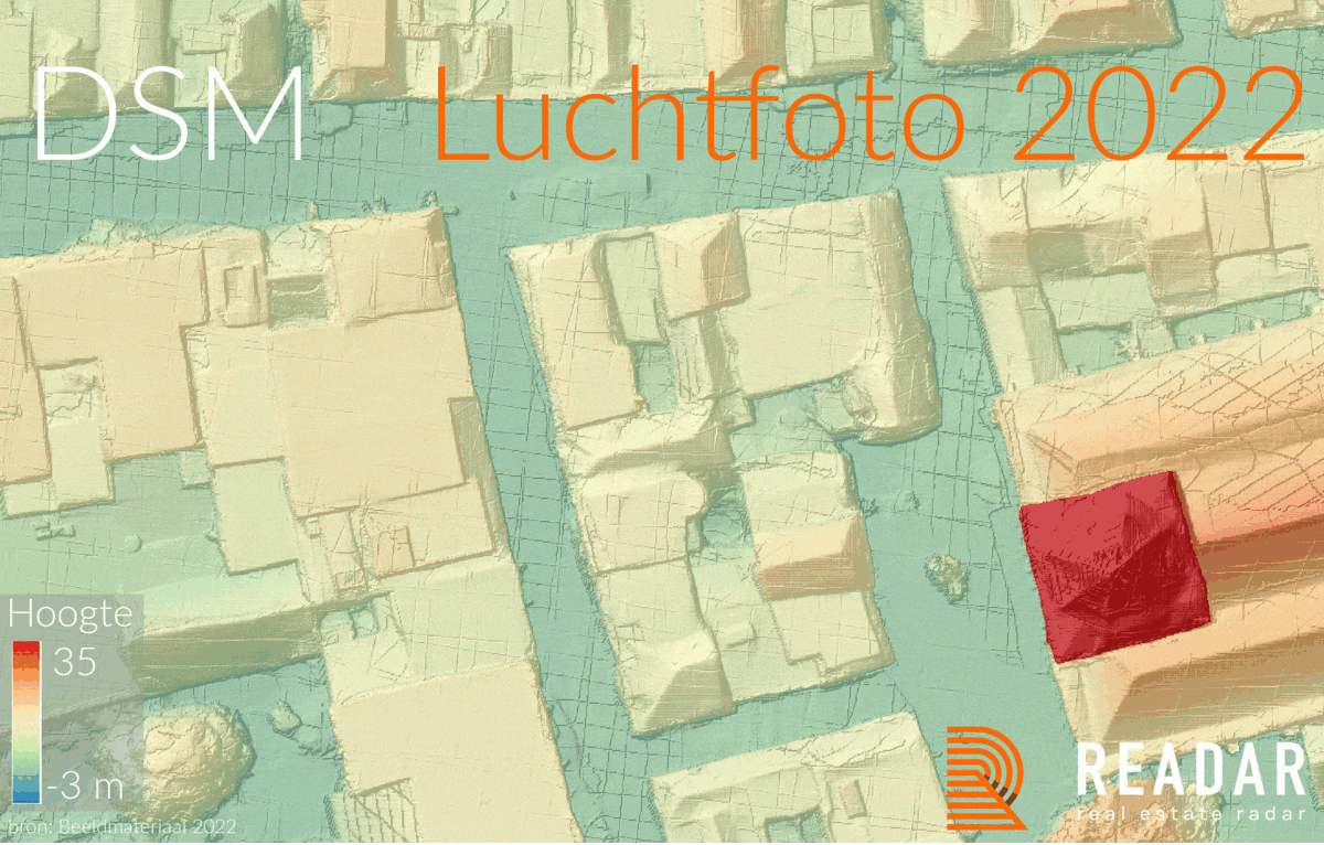 Our updated DSM 2022 versus the version of last year and LiDAR data (AHN)